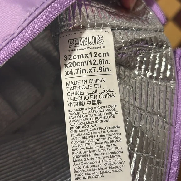 NWT Peanuts Snoopy Space Traveler Purple Insulated Lunch Tote - Picture 5 of 5